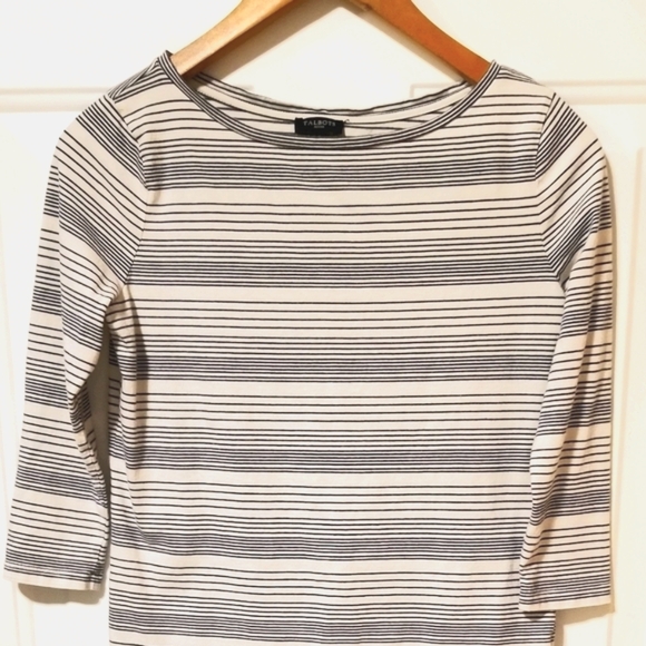 TALBOTS striped Nautical top 3/4 sleeve top - Picture 12 of 13